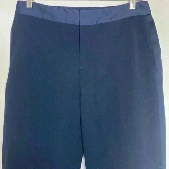 Calvin Klein Navy Ankle Work Pants with Silky Stripe Detail Size 4 - Picture 3 of 8